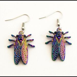 Boho & Indie Iridescent Cicada Earrings